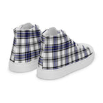 Plaid Tartan Men High Top Sneakers Clan Hannay Grey Plaid Converse High Tops Sneakers, Converse Christmas Sneakers