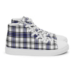 Plaid Tartan Men High Top Sneakers Clan Hannay Grey Plaid Converse High Tops Sneakers, Converse Christmas Sneakers