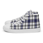 Plaid Tartan Men High Top Sneakers Clan Hannay Grey Plaid Converse High Tops Sneakers, Converse Christmas Sneakers