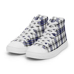 Plaid Tartan Men High Top Sneakers Clan Hannay Grey Plaid Converse High Tops Sneakers, Converse Christmas Sneakers