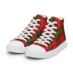 Tartan Men High Top Shoes Clan Hay Modern Plaid Converse High Tops Sneakers, Converse Christmas Sneakers Plaid High Top Shoes For Men