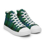 Tartan Men High Top Shoes Clan Henderson Ancient Plaid Converse High Tops Sneakers, Converse Christmas Sneakers Plaid High Top Shoes For Men