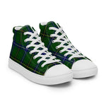 Tartan Men High Top Shoes Clan Henderson Modern Plaid Converse High Tops Sneakers, Converse Christmas Sneakers Plaid High Top Shoes For Men
