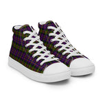 Tartan Men High Top Shoes Clan Hewitt Plaid Converse High Tops Sneakers, Converse Christmas Sneakers Plaid High Top Shoes For Men