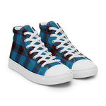 Tartan Men High Top Shoes Clan Home Ancient Plaid Converse High Tops Sneakers, Converse Christmas Sneakers Plaid High Top Shoes For Men
