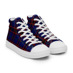 Tartan Men High Top Shoes Clan Home Modern Plaid Converse High Tops Sneakers, Converse Christmas Sneakers Plaid High Top Shoes For Men