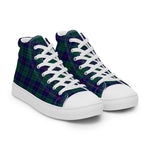 Tartan Men High Top Shoes Clan Hutton Plaid Converse High Tops Sneakers, Converse Christmas Sneakers Plaid High Top Shoes For Men