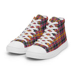 Tartan Men High Top Shoes Clan Jacobite Plaid Converse High Tops Sneakers, Converse Christmas Sneakers Plaid High Top Shoes For Men