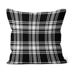 Plaid Pillow Menzies Black & White Modern Tartan Plaid Throw Pillow Home Decor Plaid Christmas Pillows - Scotstee Shop
