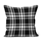 Plaid Pillow Menzies Black & White Modern Tartan Plaid Throw Pillow Home Decor Plaid Christmas Pillows - Scotstee Shop