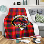 Scotstee Shop Tartan Plaid Blanket Abernethy Clan Crest Badge Scottish Tartan Plaid Sherpa Blanket