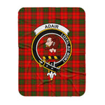 Scotstee Shop Tartan Plaid Blanket Adair Clan Crest Badge Scottish Tartan Plaid Sherpa Blanket