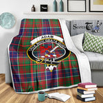 Scotstee Shop Tartan Plaid Blanket Adam Ancient Clan Crest Badge Scottish Tartan Plaid Sherpa Blanket