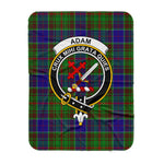 Scotstee Shop Tartan Plaid Blanket Adam Hunting Clan Crest Badge Scottish Tartan Plaid Sherpa Blanket