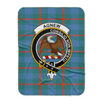 Scotstee Shop Tartan Plaid Blanket Agnew Ancient Clan Crest Badge Scottish Tartan Plaid Sherpa Blanket