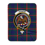 Scotstee Shop Tartan Plaid Blanket Agnew Clan Crest Badge Scottish Tartan Plaid Sherpa Blanket