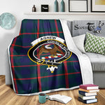 Scotstee Shop Tartan Plaid Blanket Agnew Clan Crest Badge Scottish Tartan Plaid Sherpa Blanket