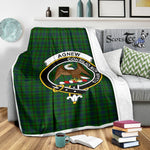 Scotstee Shop Tartan Plaid Blanket Agnew Hunting Clan Crest Badge Scottish Tartan Plaid Sherpa Blanket