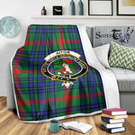 Scotstee Shop Tartan Plaid Blanket Aiton Clan Crest Badge Scottish Tartan Plaid Sherpa Blanket