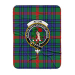 Scotstee Shop Tartan Plaid Blanket Aiton Clan Crest Badge Scottish Tartan Plaid Sherpa Blanket