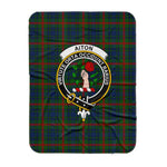 Scotstee Shop Tartan Plaid Blanket Aiton Hunting Clan Crest Badge Scottish Tartan Plaid Sherpa Blanket
