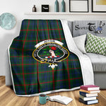Scotstee Shop Tartan Plaid Blanket Aiton Hunting Clan Crest Badge Scottish Tartan Plaid Sherpa Blanket