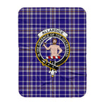 Scotstee Shop Tartan Plaid Blanket Allardice Clan Crest Badge Scottish Tartan Plaid Sherpa Blanket