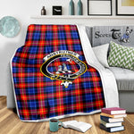 Scotstee Shop Tartan Plaid Blanket Anstruther Clan Crest Badge Scottish Tartan Plaid Sherpa Blanket