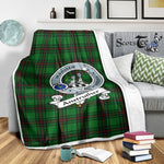 Scotstee Shop Tartan Plaid Blanket Anstruther Hunting Clan Crest Badge Scottish Tartan Plaid Sherpa Blanket