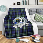 Scotstee Shop Tartan Plaid Blanket Arbuthnot Clan Crest Badge Scottish Tartan Plaid Sherpa Blanket
