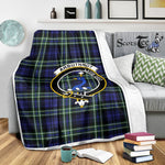 Scotstee Shop Tartan Plaid Blanket Arbuthnot Clan Crest Badge Scottish Tartan Plaid Sherpa Blanket