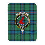 Scotstee Shop Tartan Plaid Blanket Armstrong Ancient Clan Crest Badge Scottish Tartan Plaid Sherpa Blanket