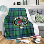 Scotstee Shop Tartan Plaid Blanket Armstrong Ancient Clan Crest Badge Scottish Tartan Plaid Sherpa Blanket