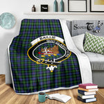 Scotstee Shop Tartan Plaid Blanket Baillie Hunting Clan Crest Badge Scottish Tartan Plaid Sherpa Blanket
