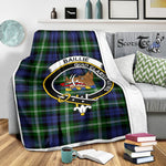 Scotstee Shop Tartan Plaid Blanket Baillie Modern Clan Crest Badge Scottish Tartan Plaid Sherpa Blanket
