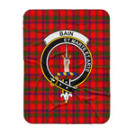 Scotstee Shop Tartan Plaid Blanket Bain Clan Crest Badge Scottish Tartan Plaid Sherpa Blanket