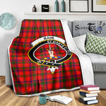 Scotstee Shop Tartan Plaid Blanket Bain Clan Crest Badge Scottish Tartan Plaid Sherpa Blanket