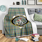 Scotstee Shop Tartan Plaid Blanket Balfour Clan Crest Badge Scottish Tartan Plaid Sherpa Blanket