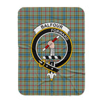 Scotstee Shop Tartan Plaid Blanket Balfour Clan Crest Badge Scottish Tartan Plaid Sherpa Blanket