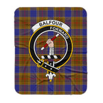 Scotstee Shop Tartan Plaid Blanket Balfour Modern Clan Crest Badge Scottish Tartan Plaid Sherpa Blanket