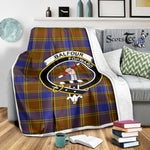 Scotstee Shop Tartan Plaid Blanket Balfour Modern Clan Crest Badge Scottish Tartan Plaid Sherpa Blanket