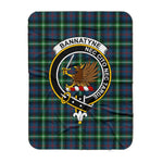 Scotstee Shop Tartan Plaid Blanket Bannatyne Clan Crest Badge Scottish Tartan Plaid Sherpa Blanket