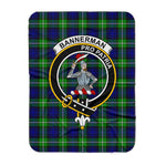 Scotstee Shop Tartan Plaid Blanket Bannerman Clan Crest Badge Scottish Tartan Plaid Sherpa Blanket