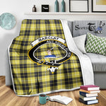 Scotstee Shop Tartan Plaid Blanket Barclay Clan Crest Badge Scottish Tartan Plaid Sherpa Blanket