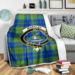 Scotstee Shop Tartan Plaid Blanket Barclay Hunting Ancient Clan Crest Badge Scottish Tartan Plaid Sherpa Blanket