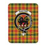 Scotstee Shop Tartan Plaid Blanket Baxter Clan Crest Badge Scottish Tartan Plaid Sherpa Blanket