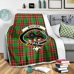 Scotstee Shop Tartan Plaid Blanket Baxter Modern Clan Crest Badge Scottish Tartan Plaid Sherpa Blanket