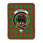 Scotstee Shop Tartan Plaid Blanket Baxter Modern Clan Crest Badge Scottish Tartan Plaid Sherpa Blanket