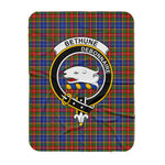 Scotstee Shop Tartan Plaid Blanket Bethune Clan Crest Badge Scottish Tartan Plaid Sherpa Blanket