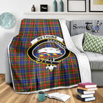 Scotstee Shop Tartan Plaid Blanket Bethune Clan Crest Badge Scottish Tartan Plaid Sherpa Blanket